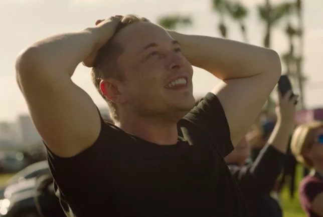 Илон Маск во время запуска Falcon Heavy