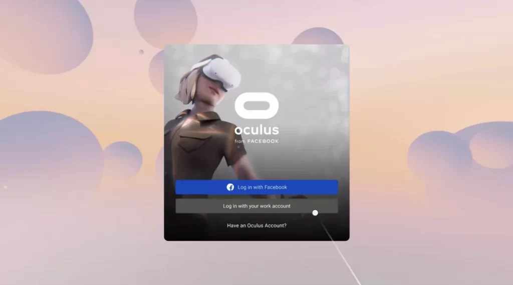 Facebook Oculus Quest login