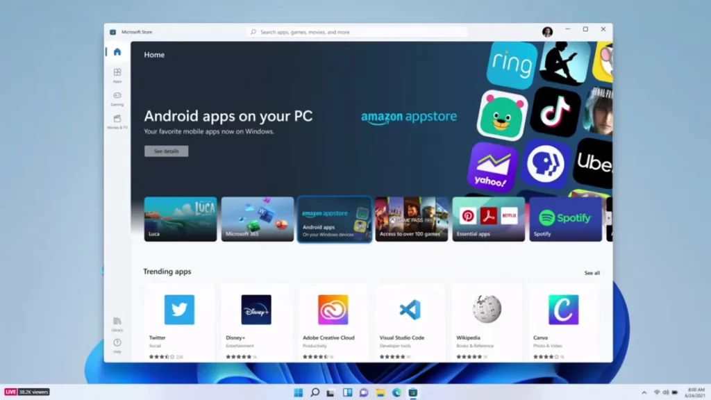 Android apps and Windows 11